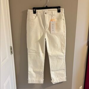 Risen Women's White Ankle Jeans